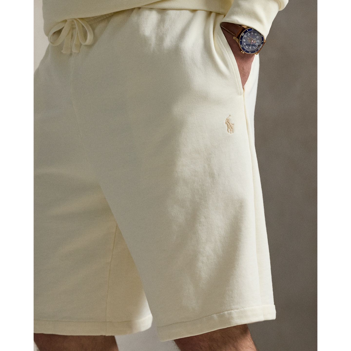 Шорты Ralph Lauren Loopback Fleece Short, цвет: Кремовый — фото 3