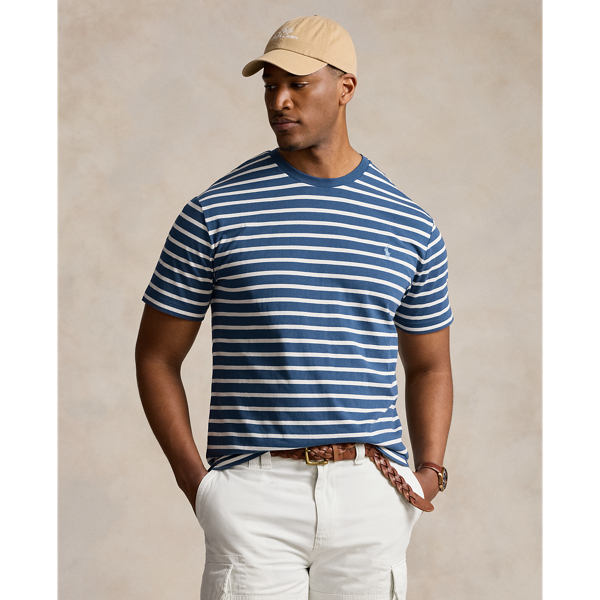 Blue and white striped polo shirt mens best sale