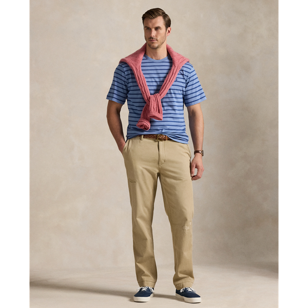 Striped Jersey Crewneck T-Shirt