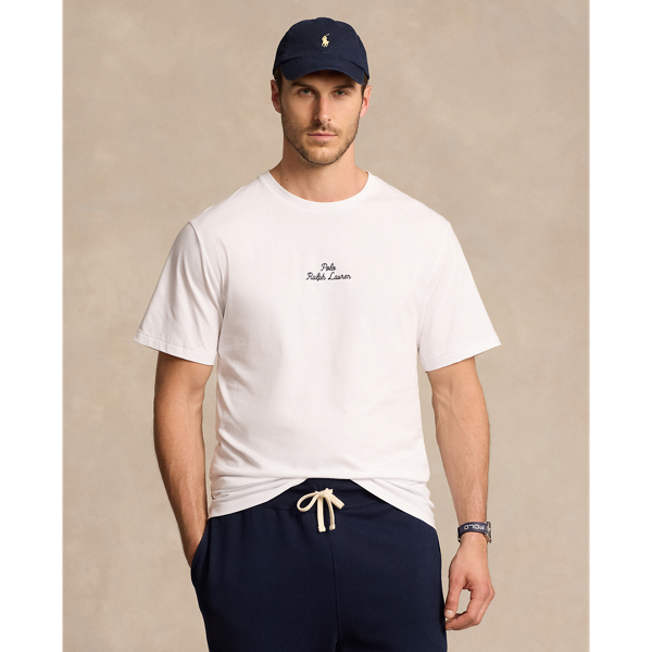 White Embroidered-Logo Jersey T-Shirt Big & Tall 1