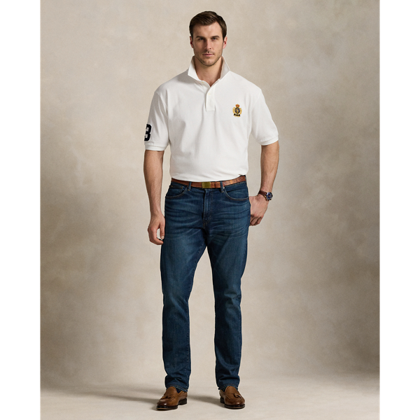 White Triple-Pony Mesh Polo Shirt Big & Tall 4