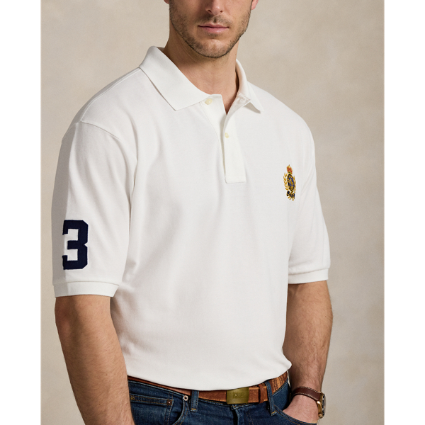 White Triple-Pony Mesh Polo Shirt Big & Tall 6