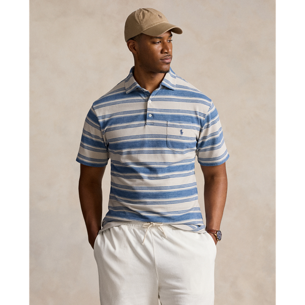 Striped Mesh Polo Shirt