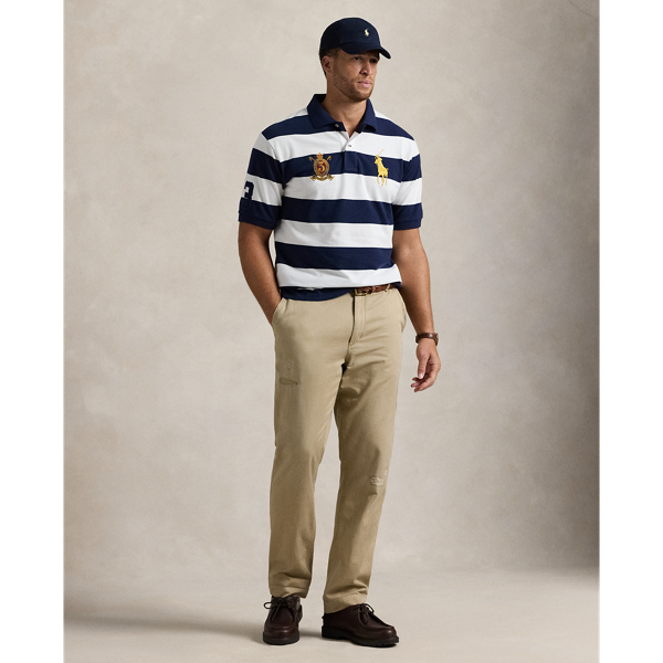 Newport Navy/White Big Pony Striped Mesh Polo Shirt Big & Tall 4