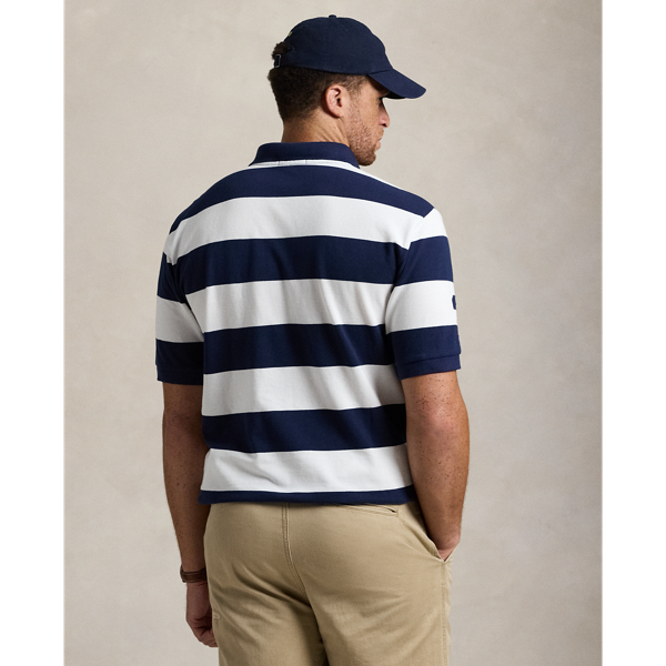 Newport Navy/White Big Pony Striped Mesh Polo Shirt Big & Tall 5
