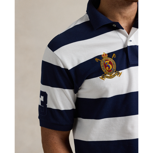 Newport Navy/White Big Pony Striped Mesh Polo Shirt Big & Tall 6
