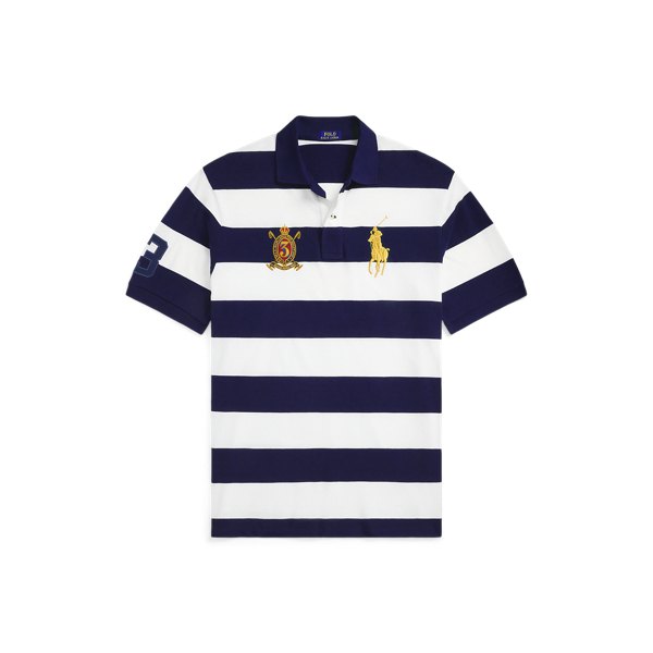 Big Pony Striped Mesh Polo Shirt