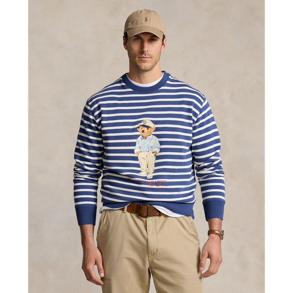 Polo Bear Striped Fleece Sweatshirt