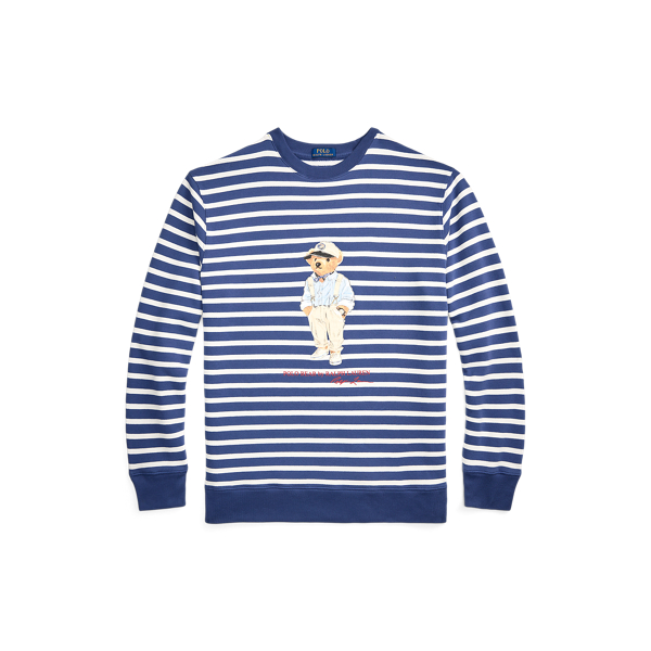 Light Navy Polo Bear Striped Fleece Sweatshirt Big & Tall for fall 2