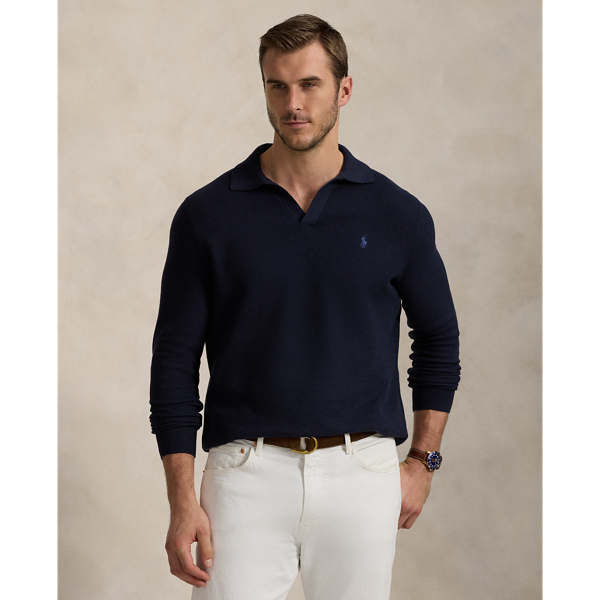 Mesh-Strickpullover aus Baumwolle