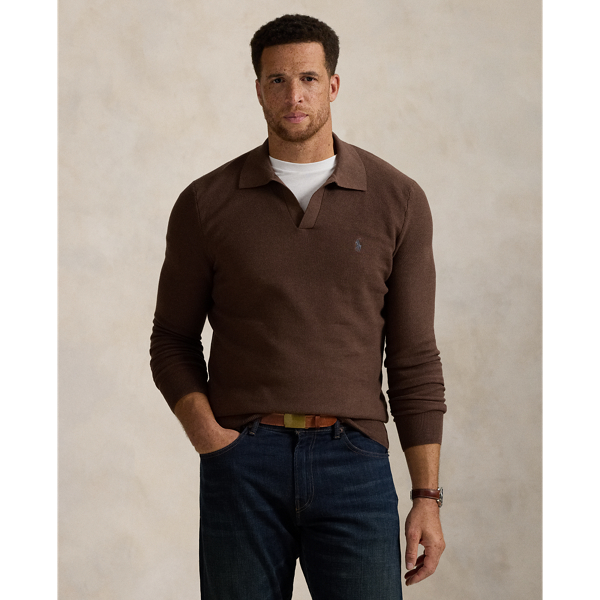 Mesh-Strickpullover aus Baumwolle