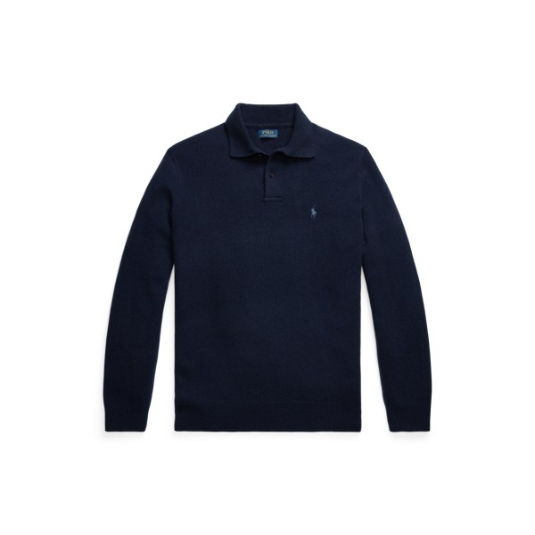 Wool-Cashmere Polo-Collar Jumper Big & Tall 1