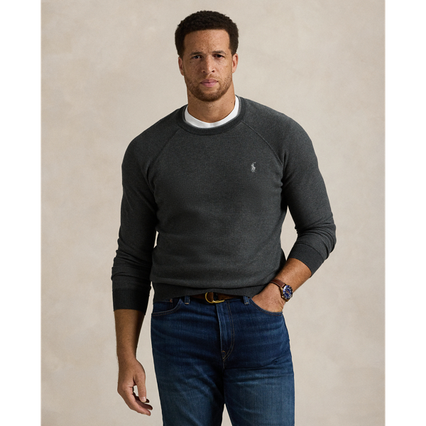 Textured Cotton Crewneck Sweater