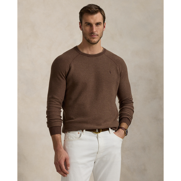 Textured Cotton Crewneck Sweater