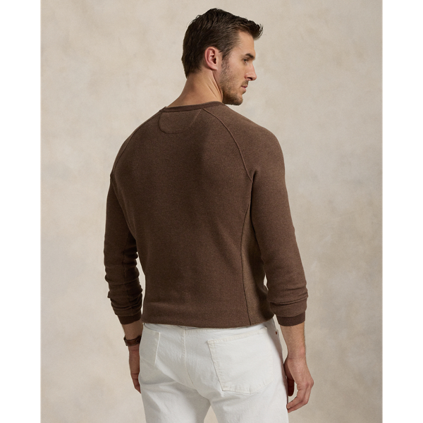 Textured Cotton Crewneck Sweater
