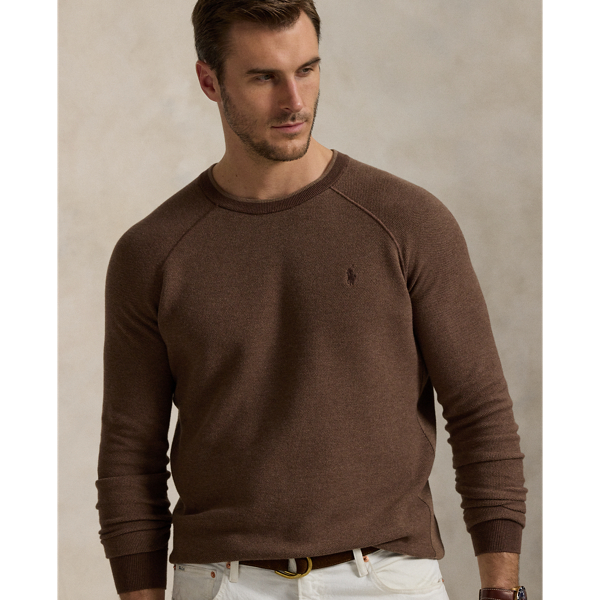 Textured Cotton Crewneck Sweater