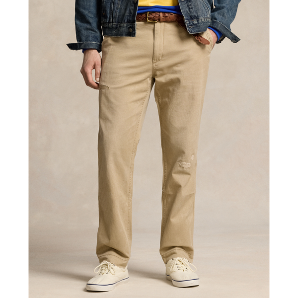 Classic Fit Distressed Twill Pant