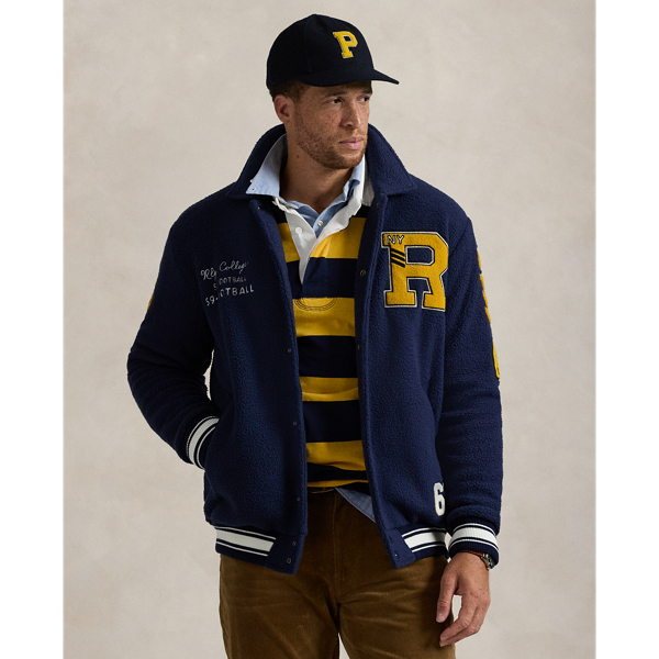 Pile Fleece Letterman Jacket