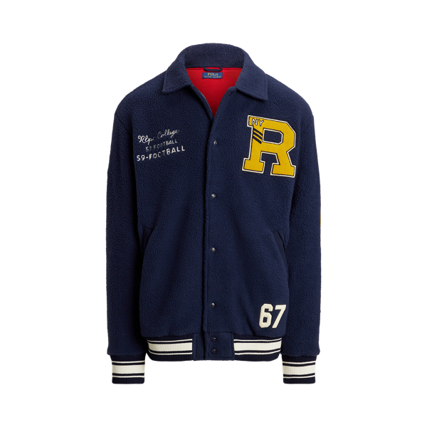 Pile Fleece Letterman Jacket