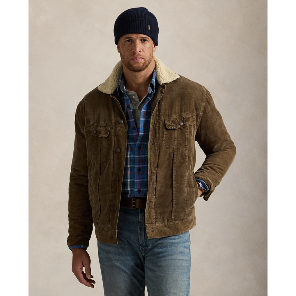 Corduroy hooded fleece lining jacket hotsell