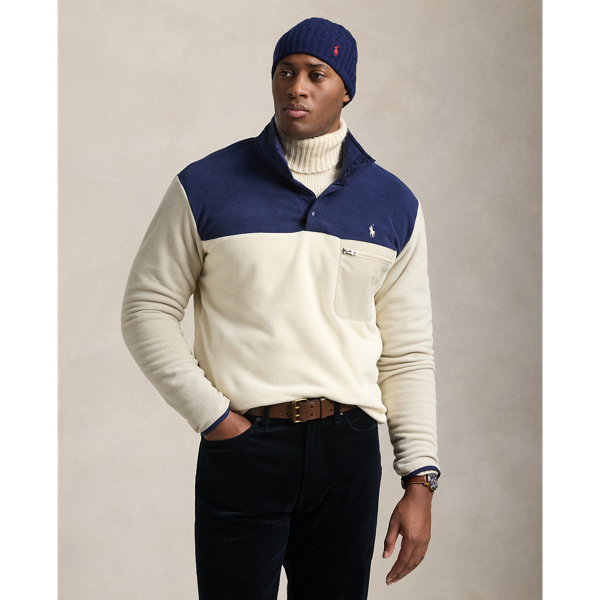 Color-Blocked Fleece Pullover