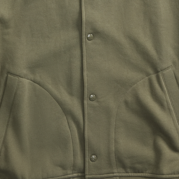 Cruise Olive/White Big Pony Fleece Baseball Jacket Big & Tall for fall 2