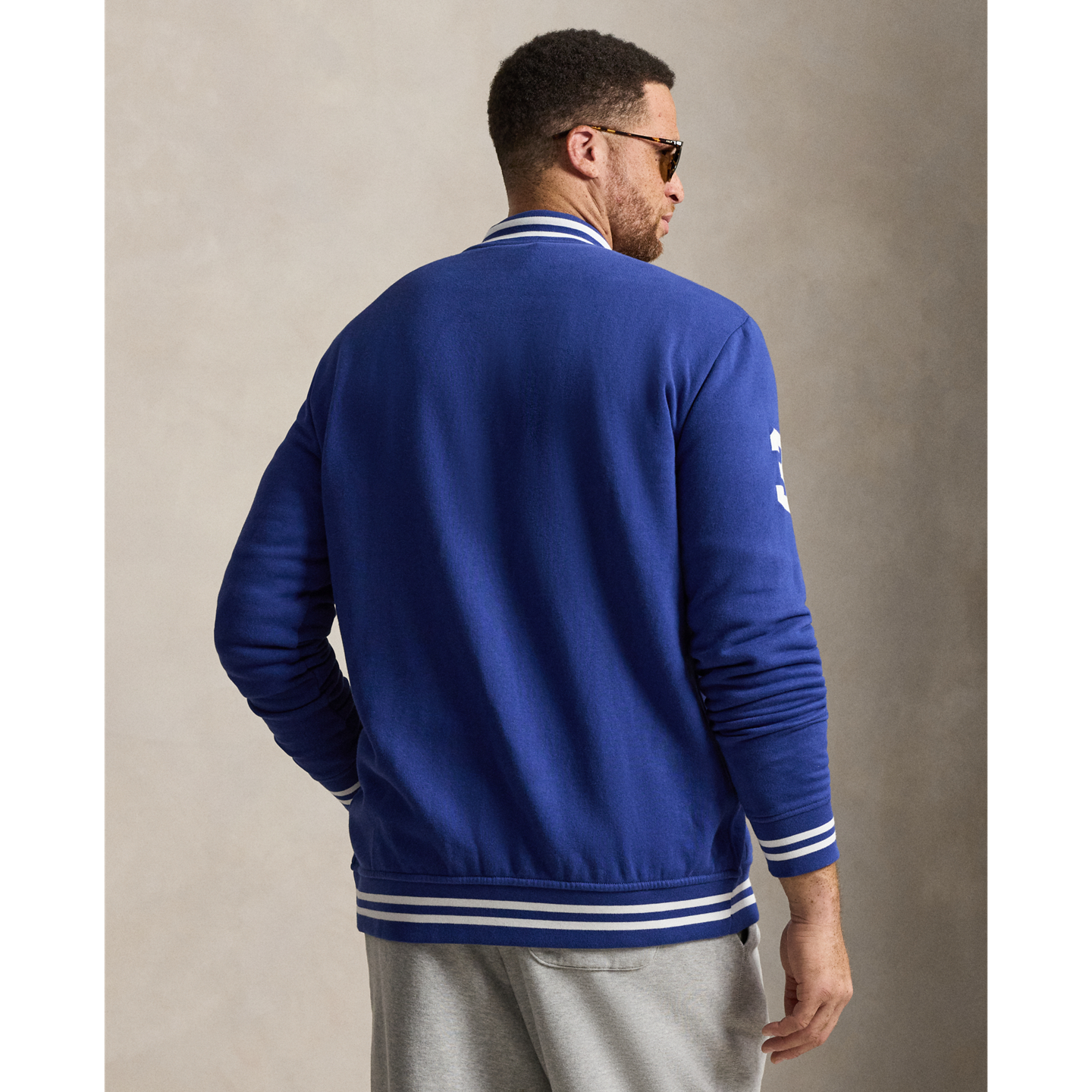 Куртка Ralph Lauren Big Pony Fleece Baseball, цвет: Синий / Белый — фото 2