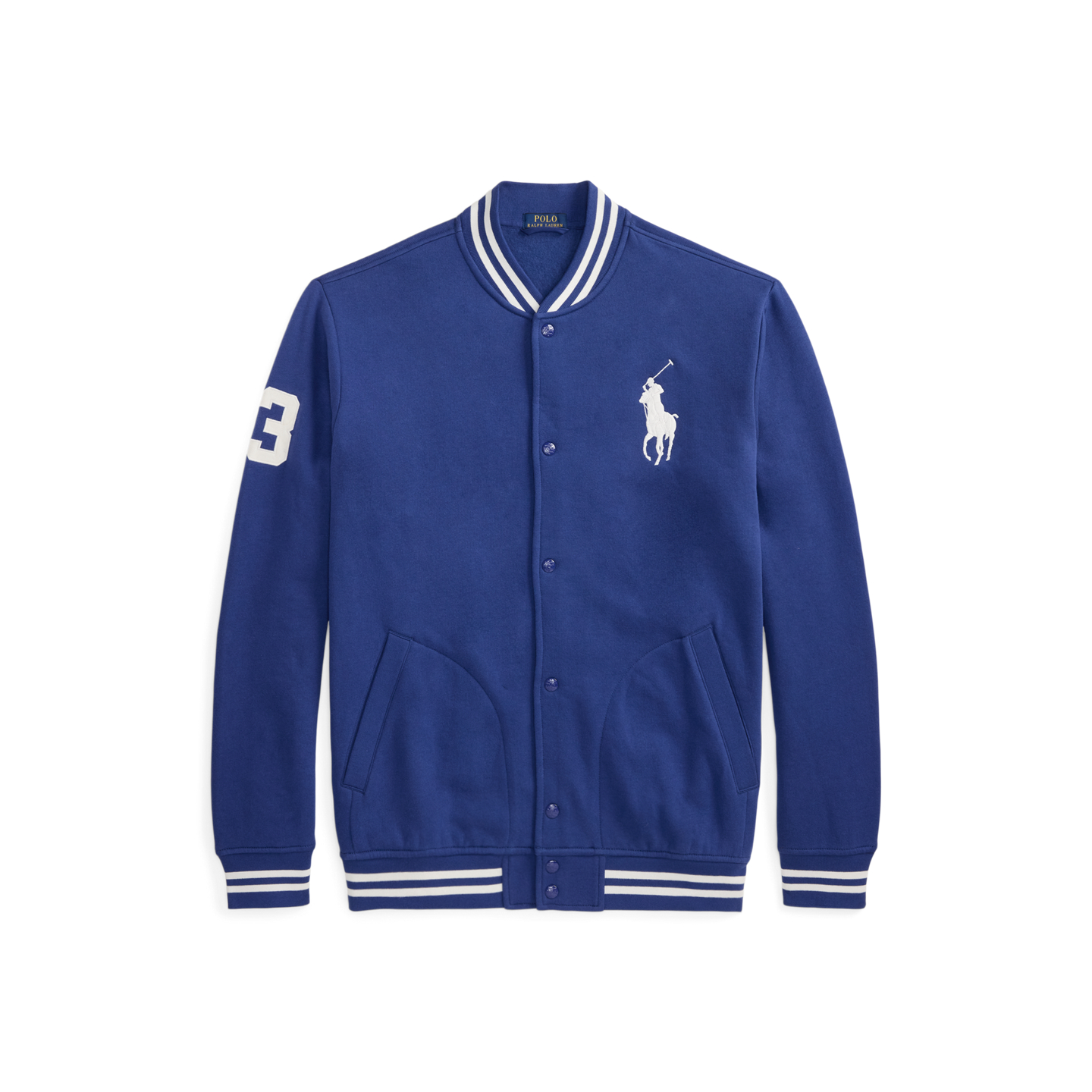 Куртка Ralph Lauren Big Pony Fleece Baseball, цвет: Синий / Белый — фото 5