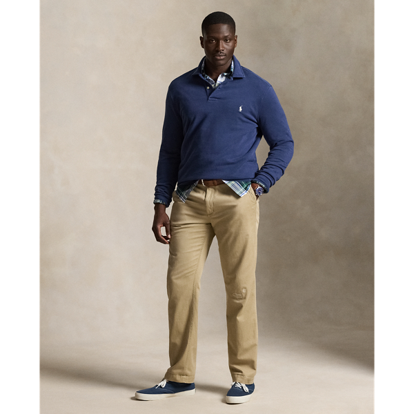 Cruise Navy Loopback Fleece Collared Sweatshirt Big & Tall 4