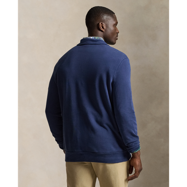 Cruise Navy Loopback Fleece Collared Sweatshirt Big & Tall 5