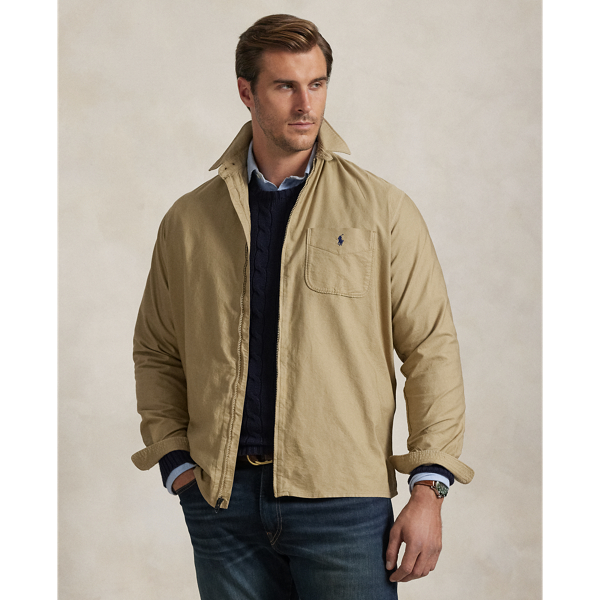 Surrey Tan Garment-Dyed Oxford Overshirt Big & Tall 1