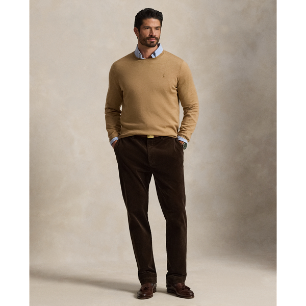 Jicama Brown Heather Washable Wool Crewneck Jumper Big & Tall 4