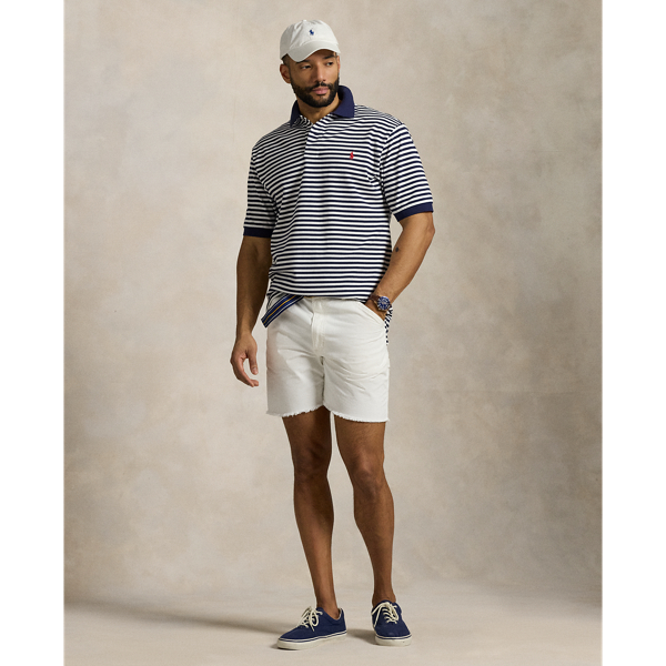 Striped Mesh Polo Shirt