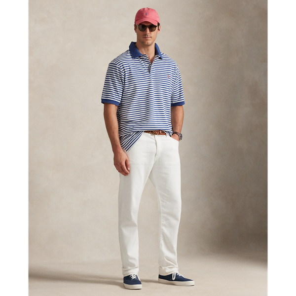 Old Royal/White Striped Mesh Polo Shirt Big & Tall 4