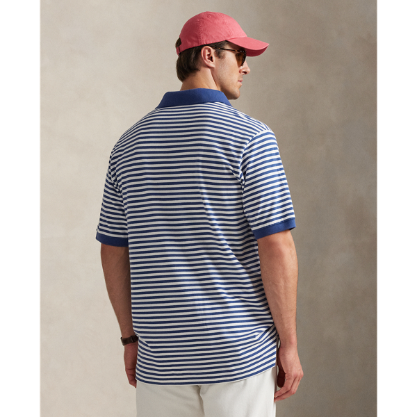 Old Royal/White Striped Mesh Polo Shirt Big & Tall 5