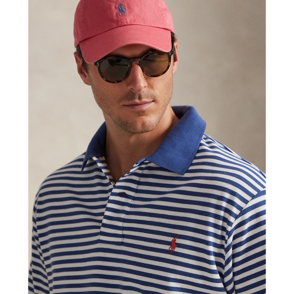 Old Royal/White Striped Mesh Polo Shirt Big & Tall 6