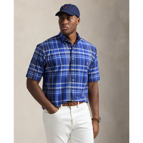 Blue Multi Kariertes Oxfordhemd Big & Tall 1