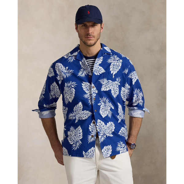 Monstera-Print Oxford Shirt