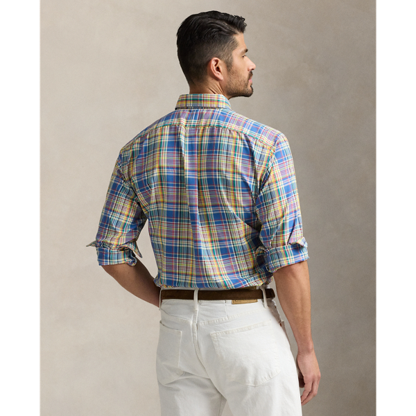 Blue Yellow Multi Plaid Performance Oxford Shirt Big & Tall 5