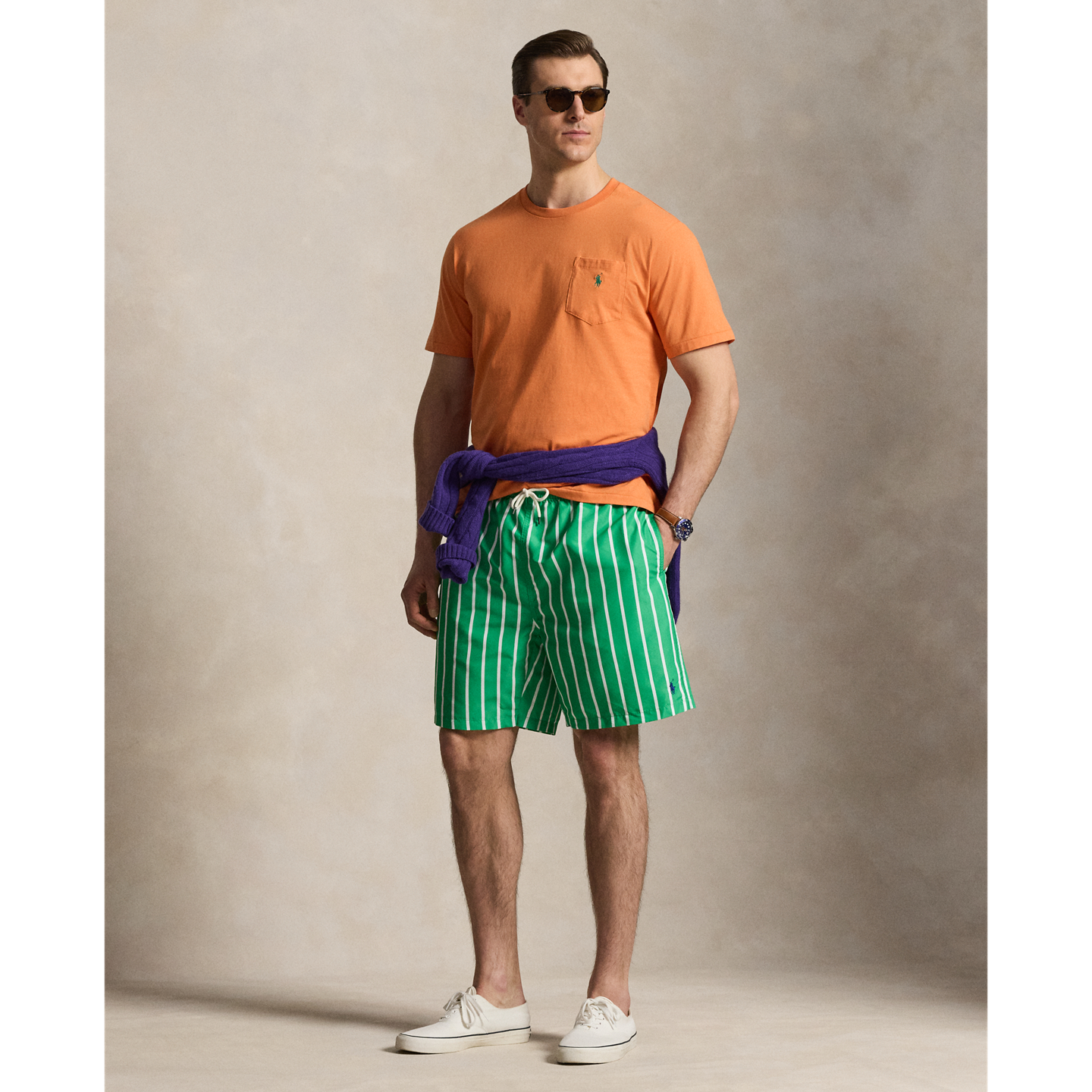 Плавки Traveler Classic для мужчин — Ralph Lauren, цвет: Зелёный — фото 4
