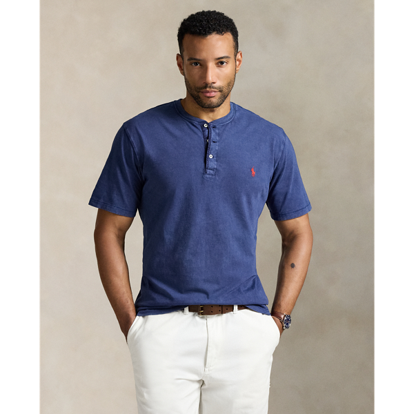 Slub Jersey Short-Sleeve Henley Shirt