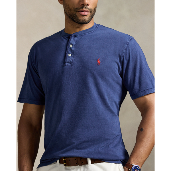 Slub Jersey Short-Sleeve Henley Shirt