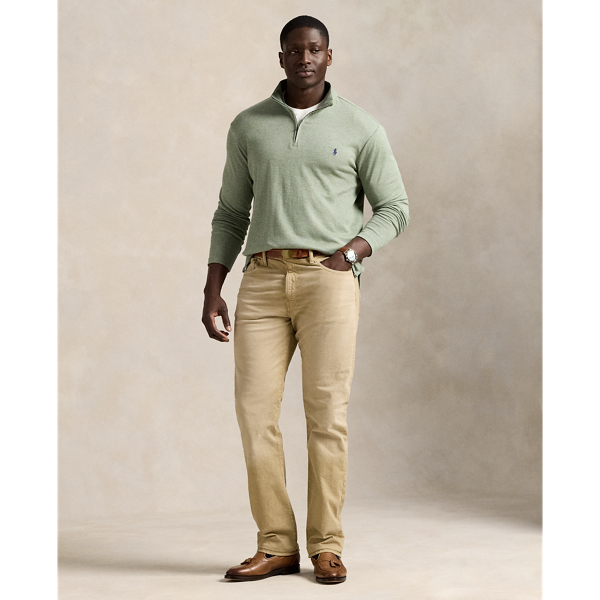 Pullover mit Viertelreißverschluss Big & Tall in Grün meliert 4