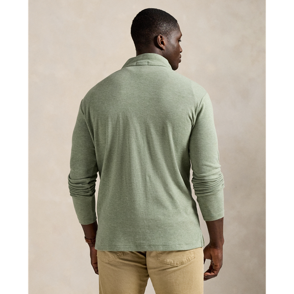 Pullover mit Viertelreißverschluss Big & Tall in Grün meliert 5