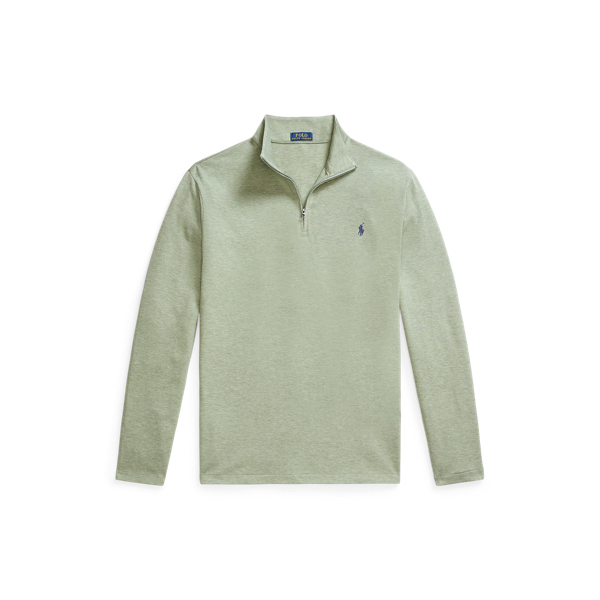 Pullover mit Viertelreißverschluss Big & Tall in Grün meliert 2