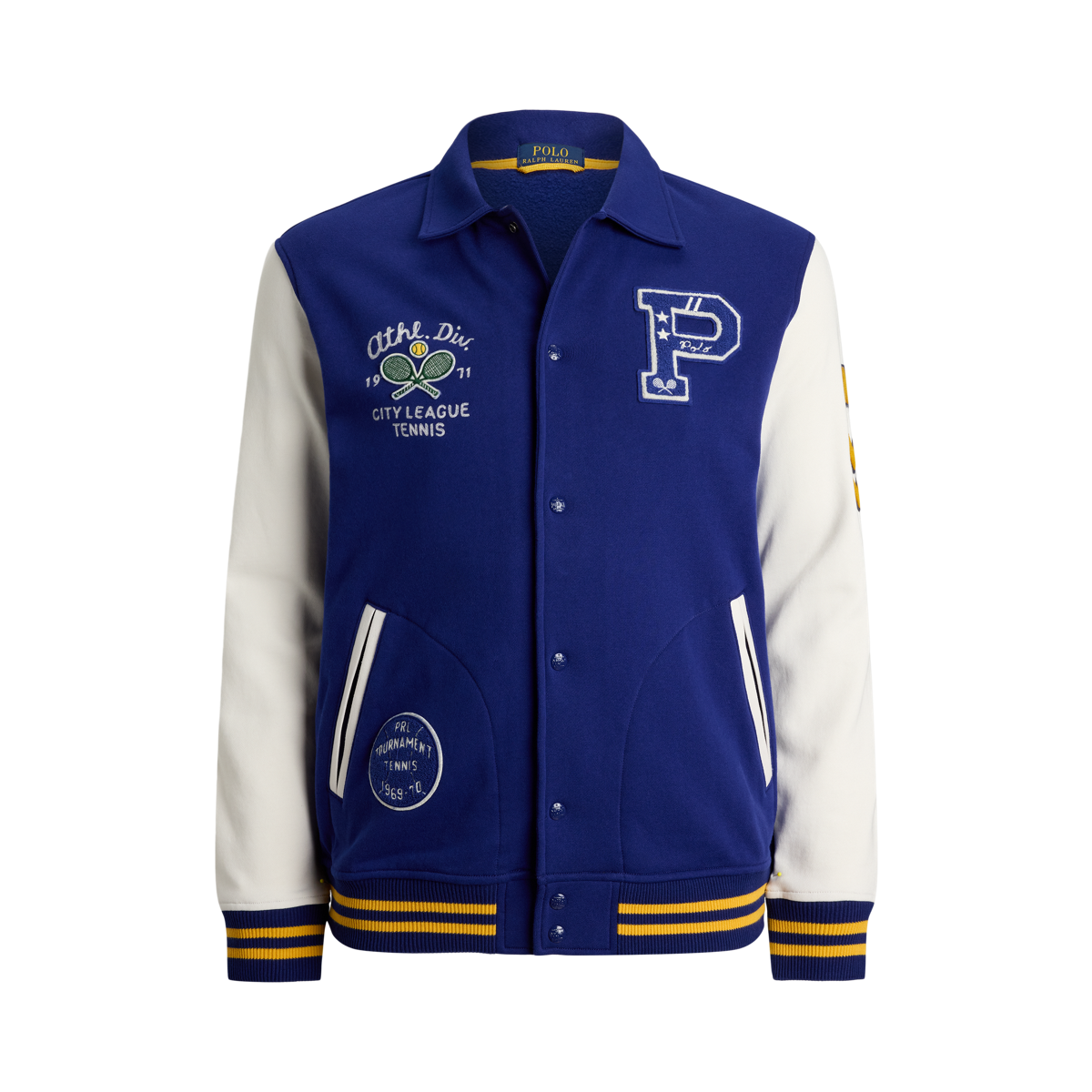 アウターその他 POLO RALPH LAUREN File Fleece Letterman Jacket Navy Fleece Letterman Jacket