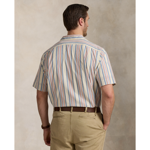 Striped Chambray Camp Shirt