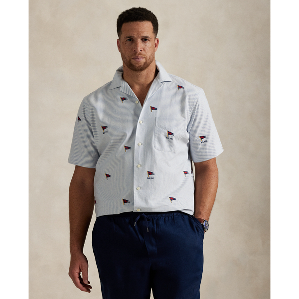 Flag-Embroidered Oxford Shirt