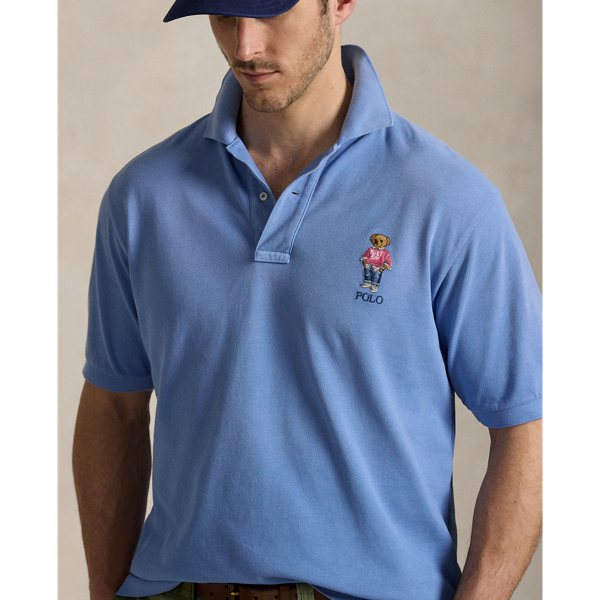 Polo Bear Garment-Dyed Mesh Shirt