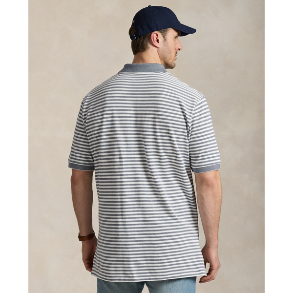 Striped Oxford Mesh Polo Shirt